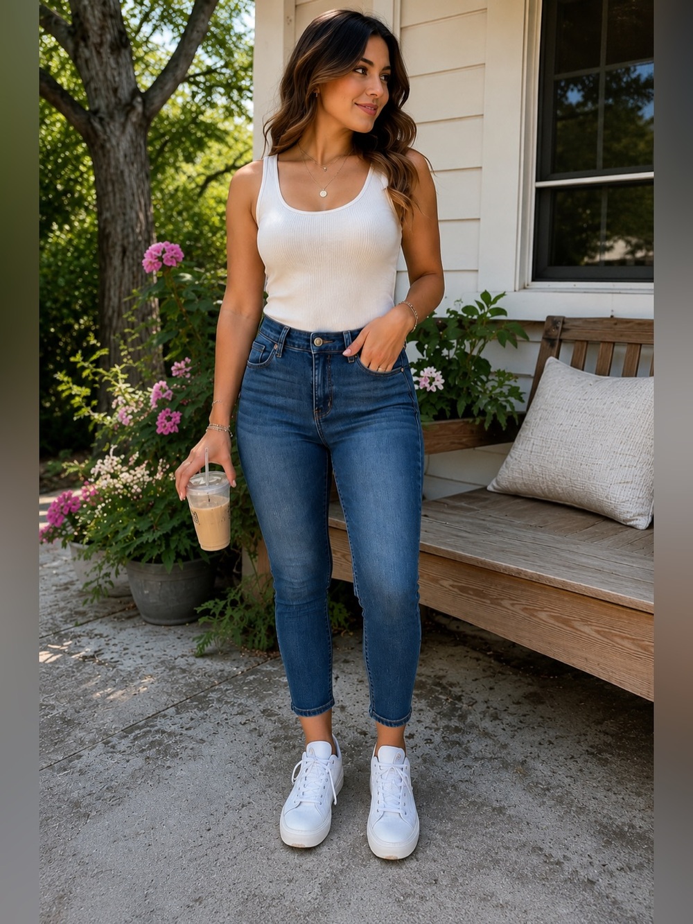 STS Blue 29L Crop Ankle Skinny Jeans Medium Wash Stretch Denim